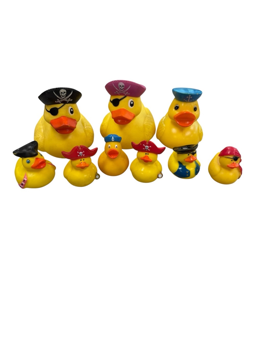 Set of 9 Yellow Pirate & Sailor Rubber Duck Toys - Picture 1 of 4